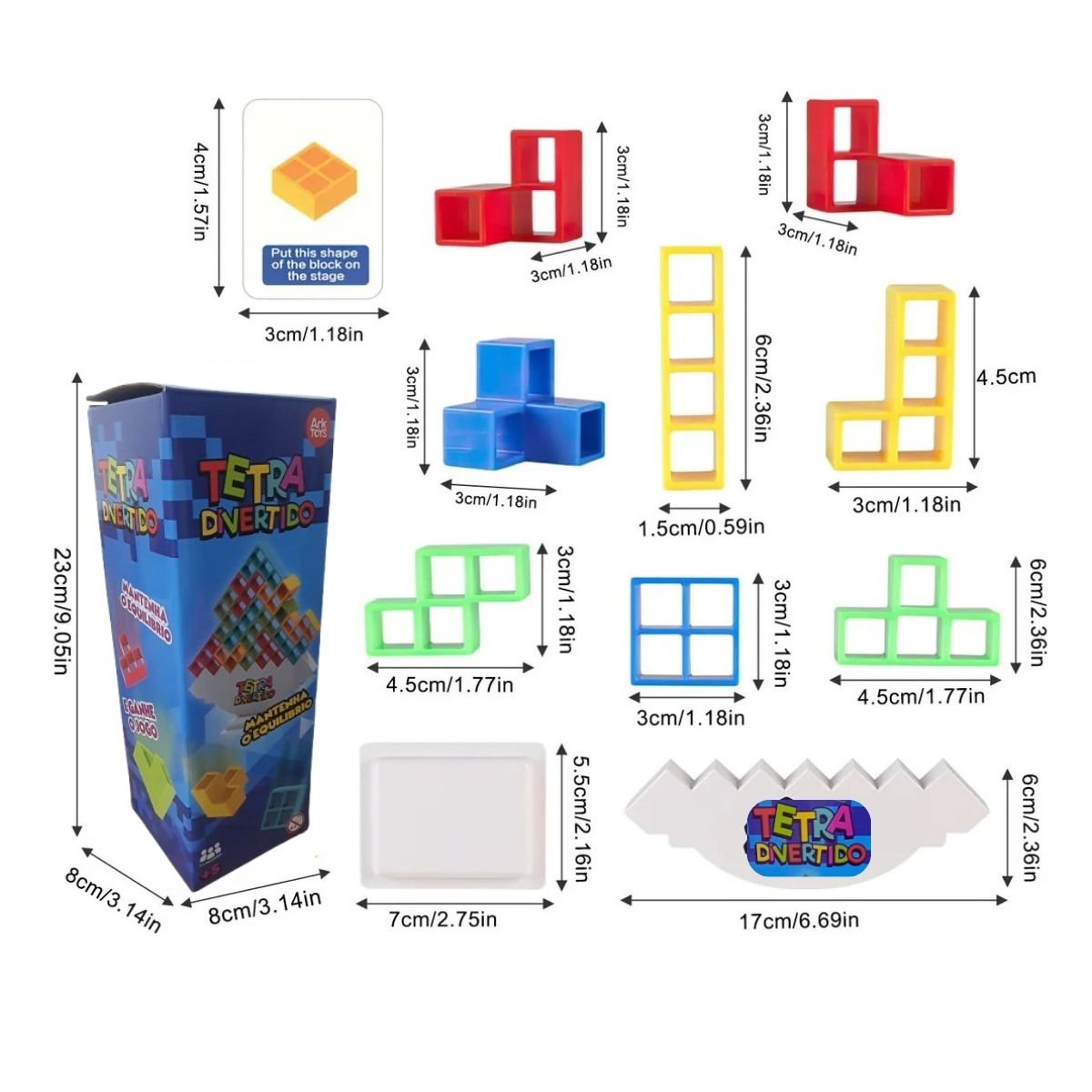 Jogo Educativo Tetra Divertido Blocos De Montar - Ark Toys Jogo Educativo Tetra Divertido Blocos De Montar - Ark Toys